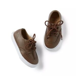 Janie & Jack Wingtip Sneakers Brown Carafe Lace Up Shoes 9